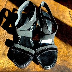 Italian Shoemakers Black Sandal Wedges